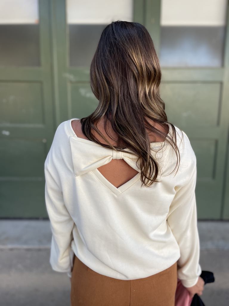 Bow Back Sweatshirt - 4 Colors