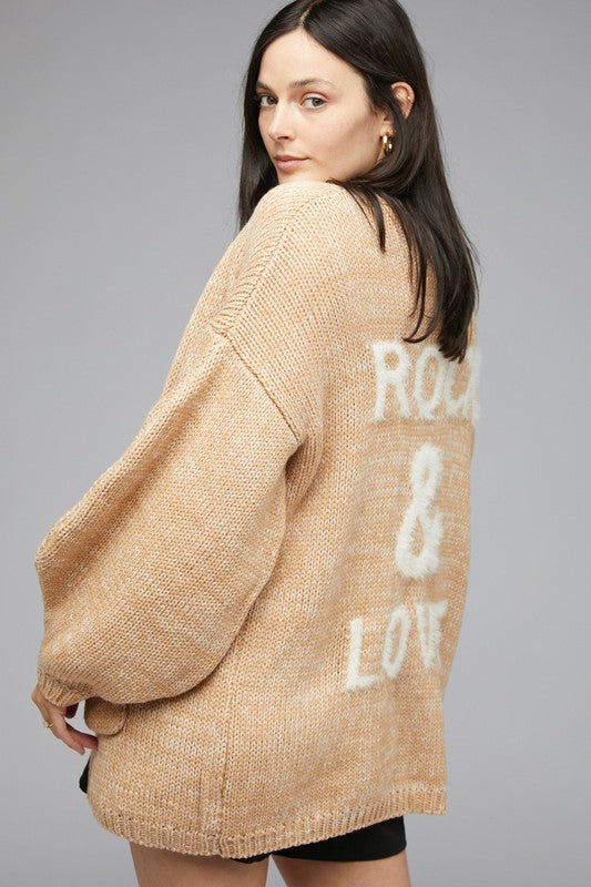 Rock & Love Long Sleeve Graphic Cardigan