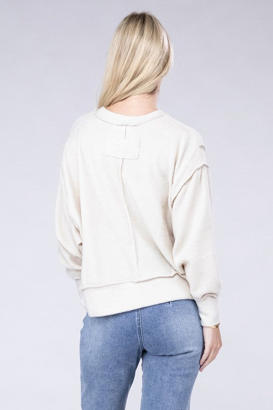 Hacci Exposed Seam Sweater - 6 Color Options