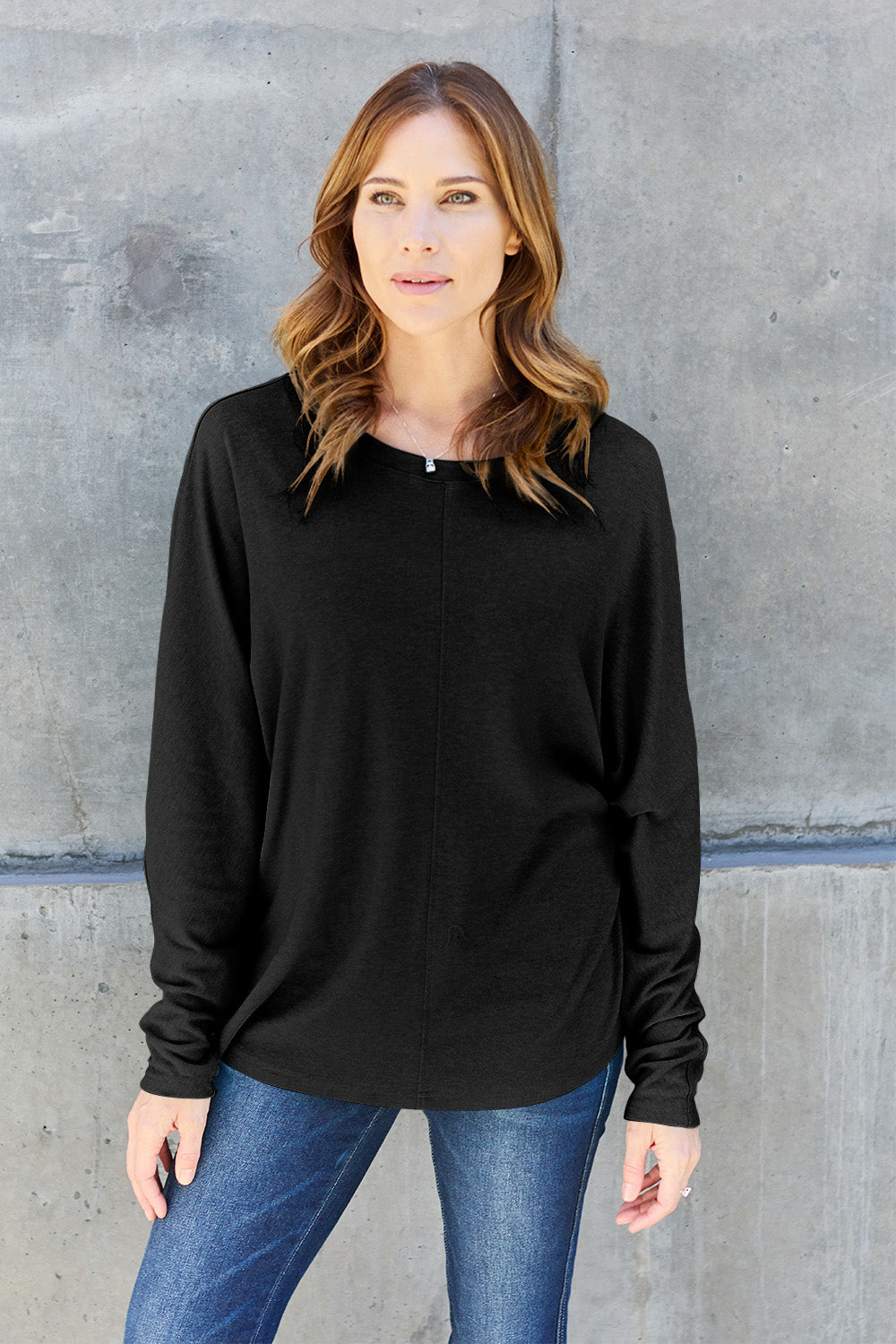 Seam Detail Relaxed Long Sleeve Top - 8 Color Options