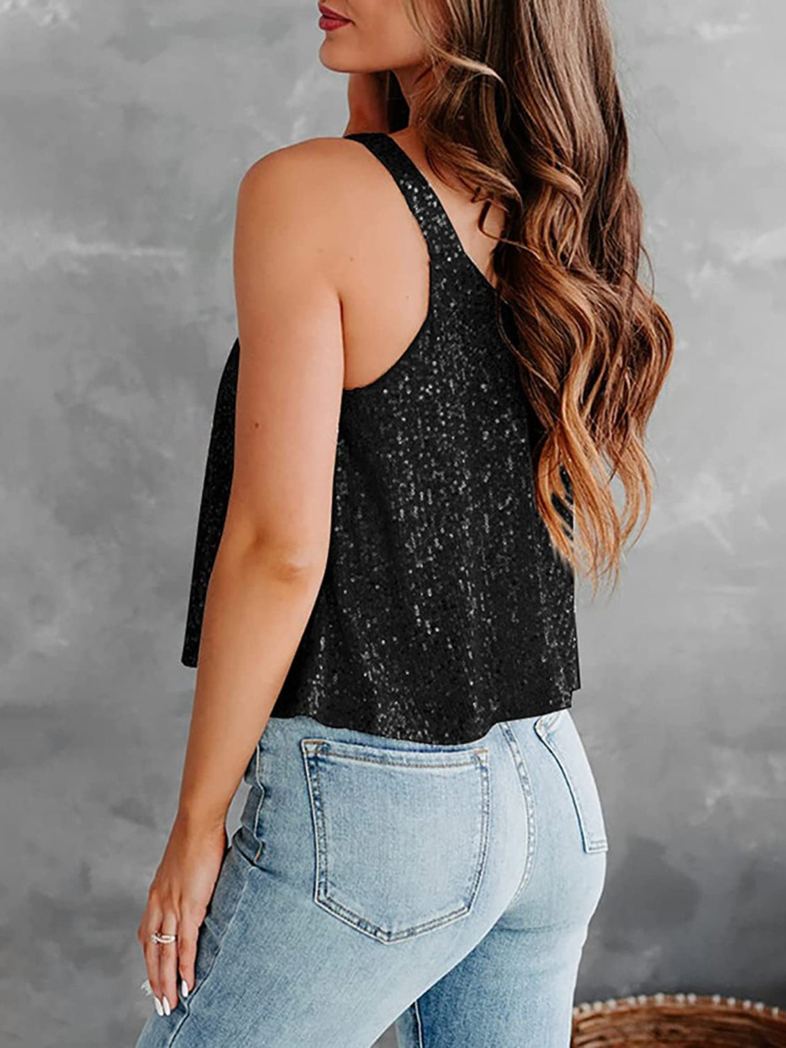 Sequin Scoop Neck Tank - 8 Color Options