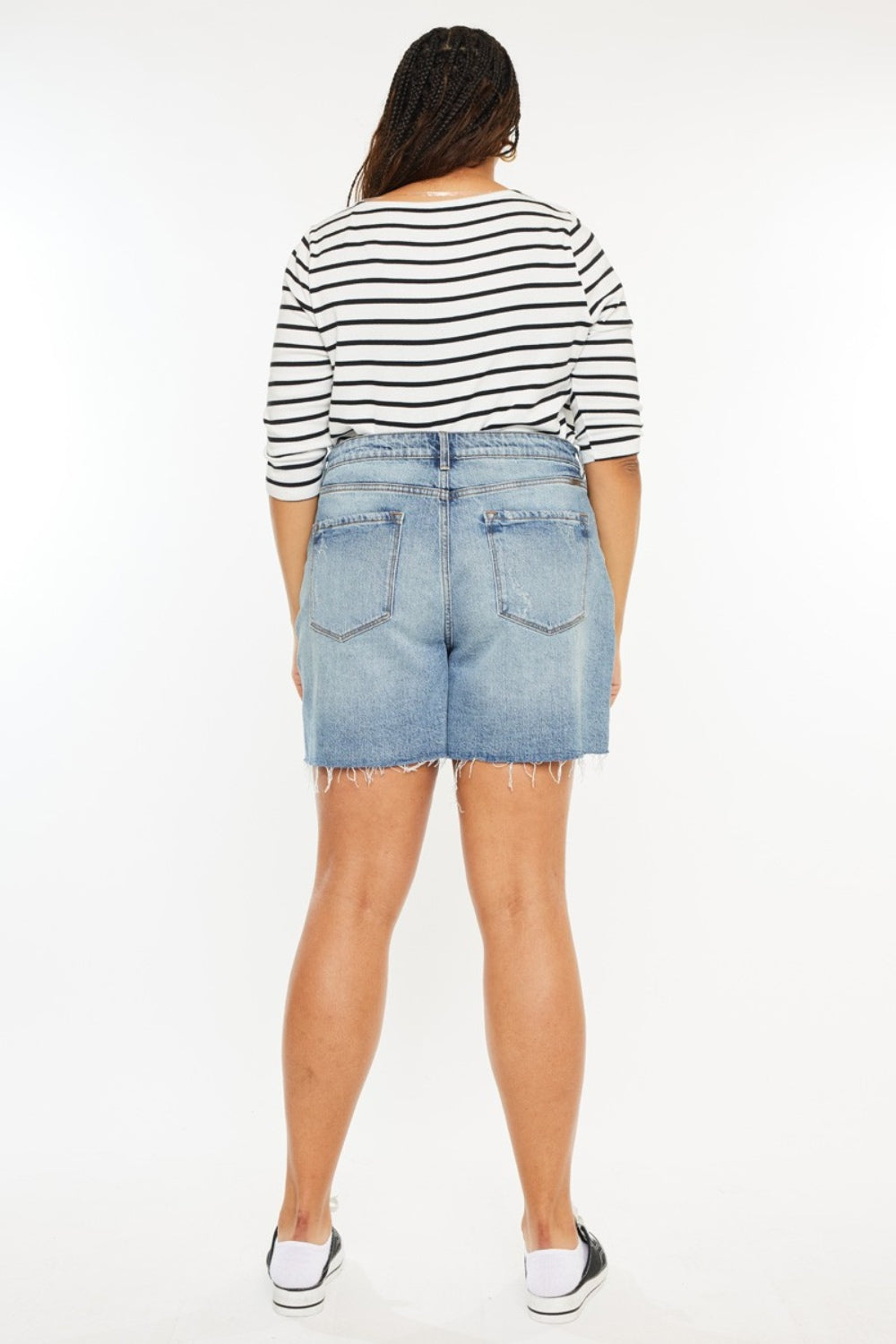 Kancan High Rise 90's Midi Denim Shorts