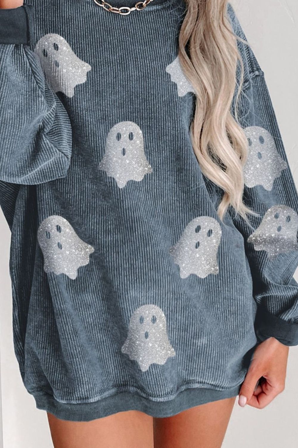 Glitter Ghost Corded Sweatshirt - 3 Color Options