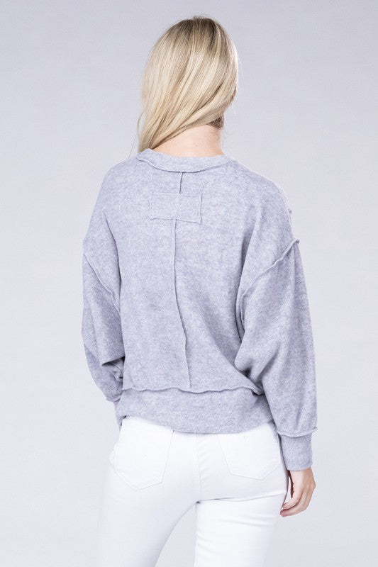 Hacci Exposed Seam Sweater - 6 Color Options