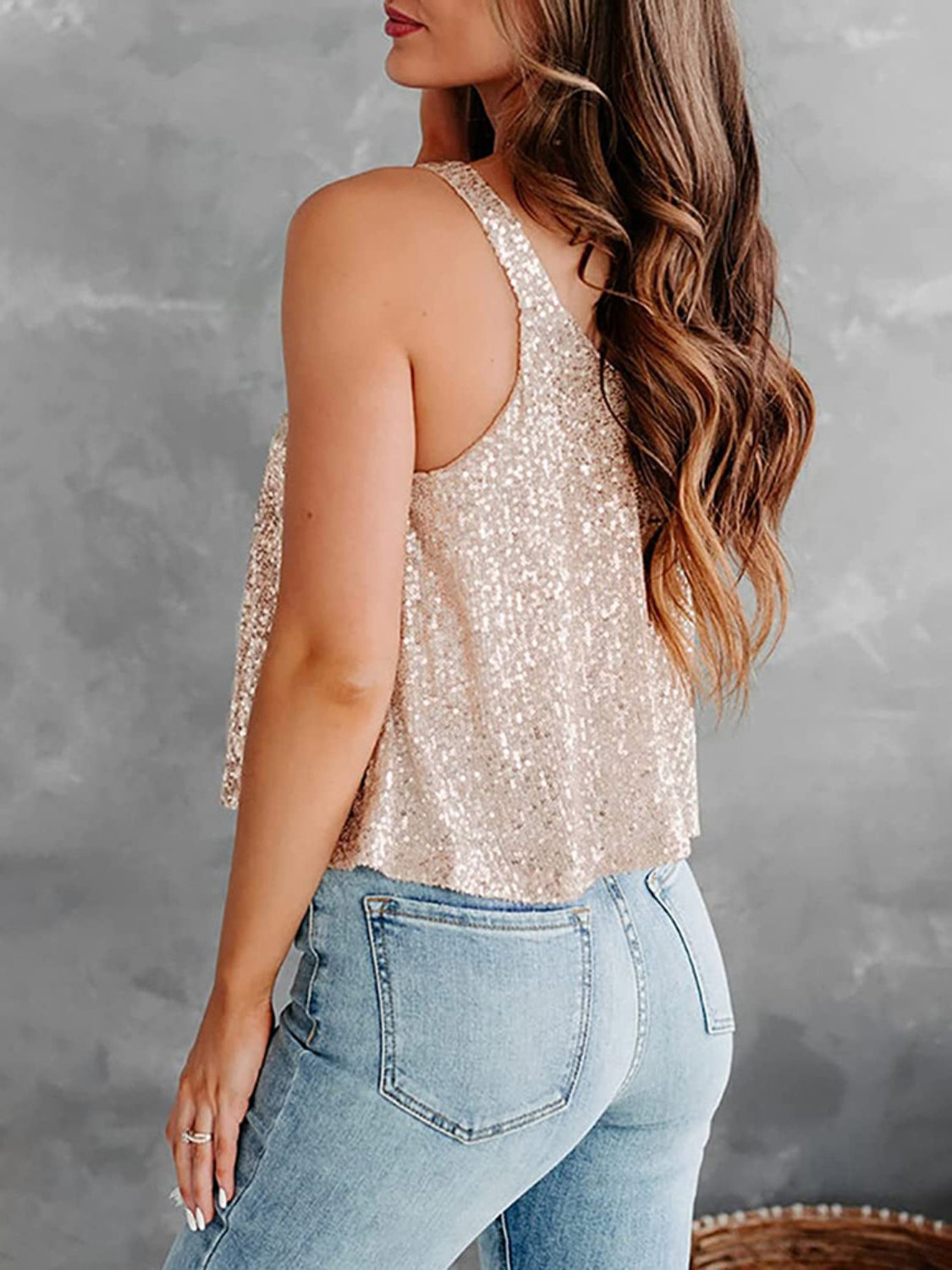 Sequin Scoop Neck Tank - 8 Color Options