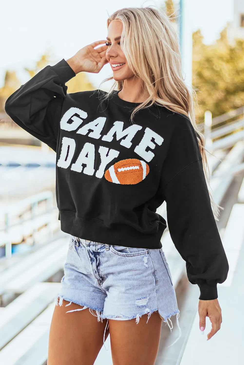 Game Day Chenille Patch Sweatshirt - 2 Color Opions