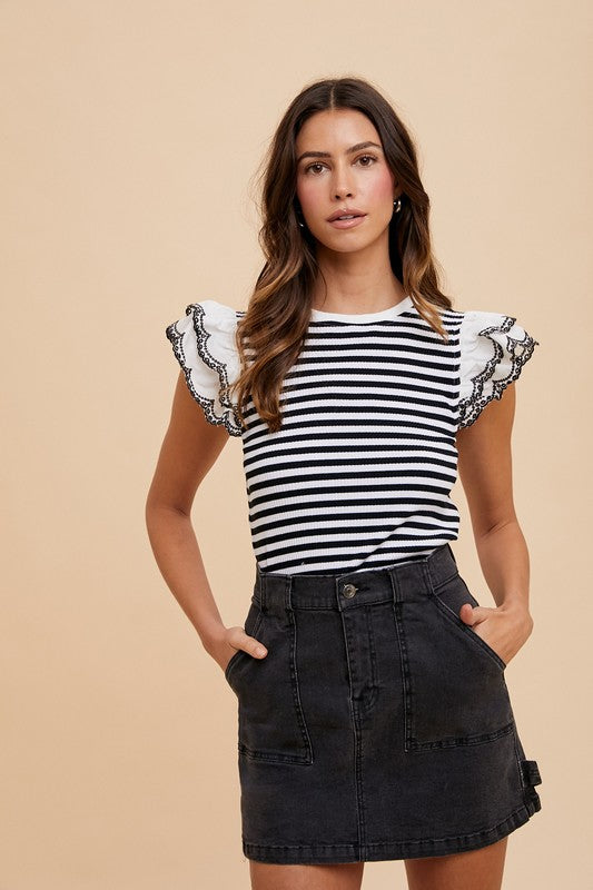 Cargo Denim Mini Skirt in Black