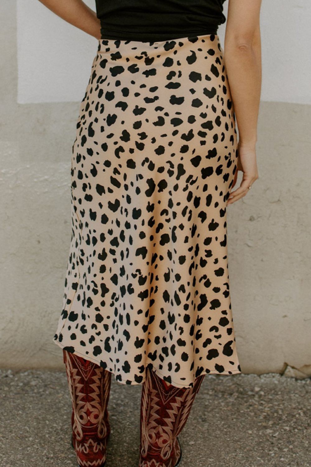 Hey Cow-Girl Side Slit Midi Skirt - 2 Color Options