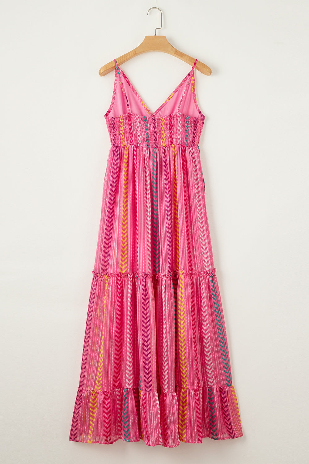 Chevron Stripes Pink Maxi Cami Dress