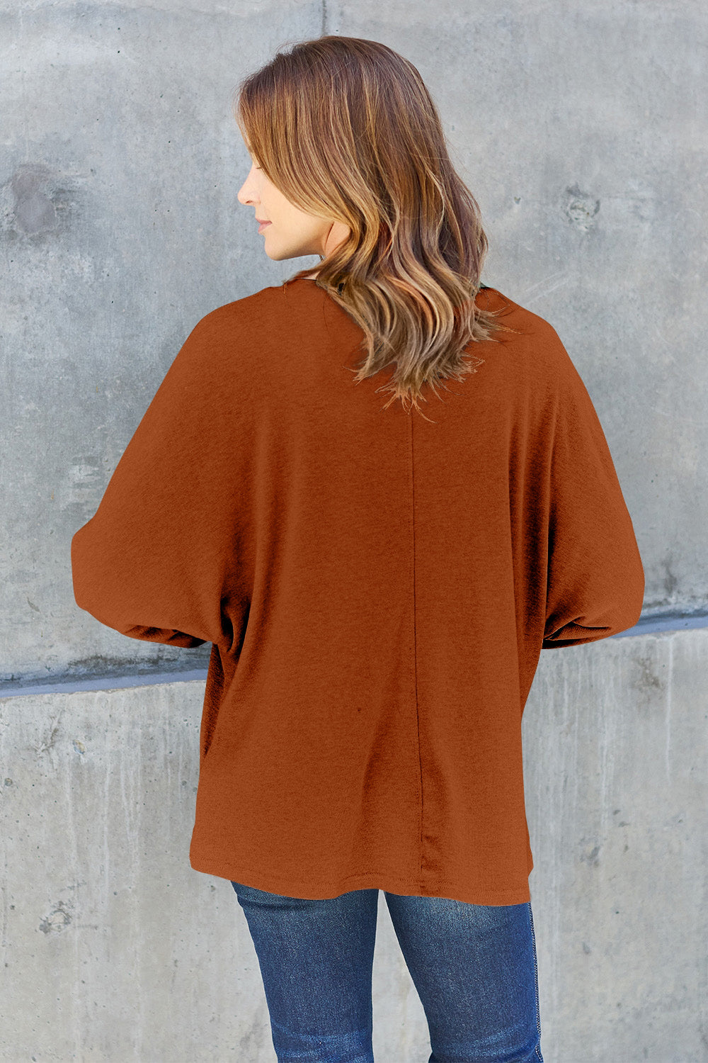 Seam Detail Relaxed Long Sleeve Top - 8 Color Options