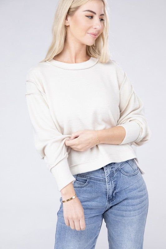 Hacci Exposed Seam Sweater - 6 Color Options