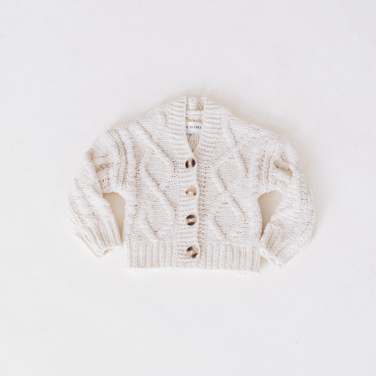 Ivory Cable Knit Cardigan- Child