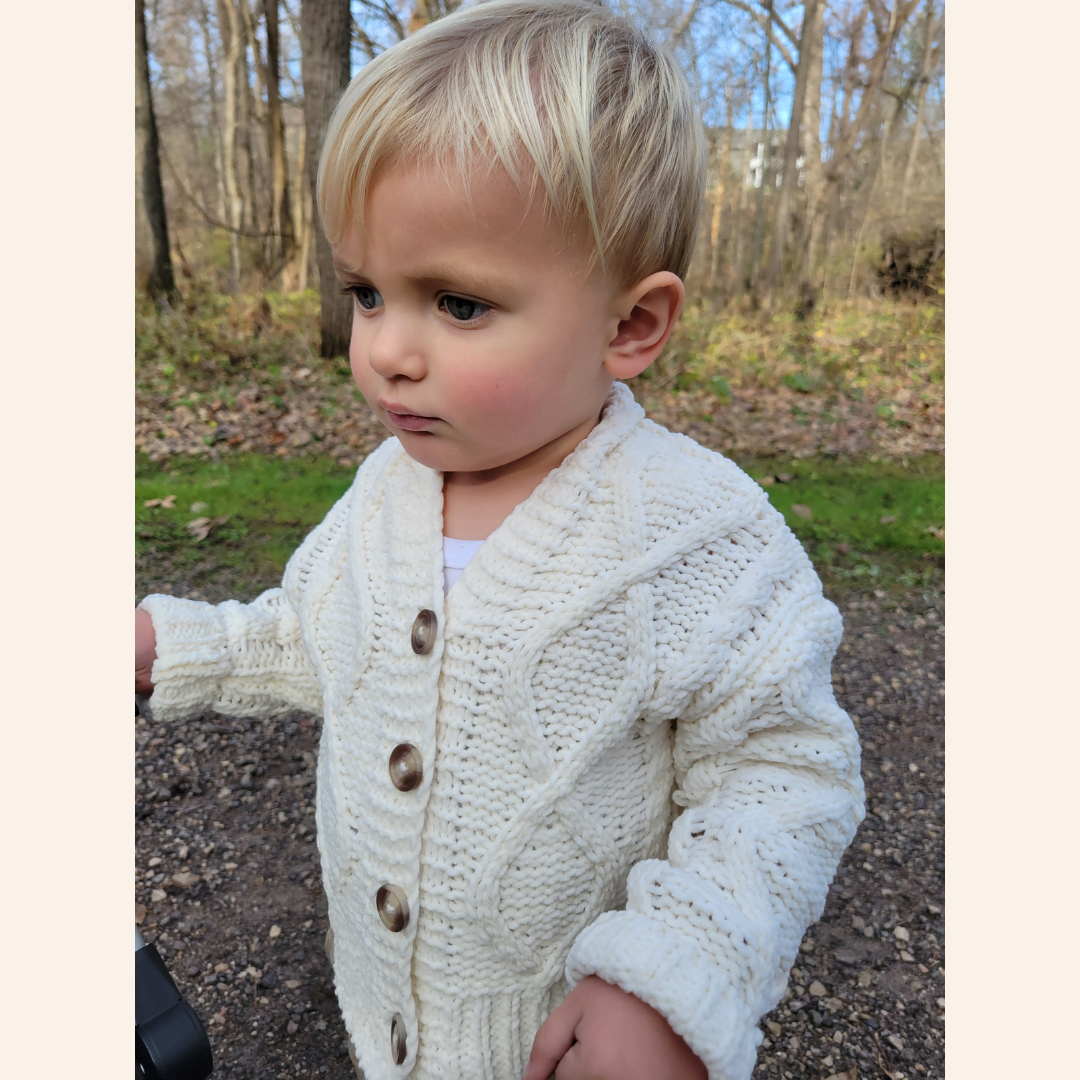 Ivory Cable Knit Cardigan - Infant