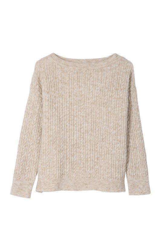 Perfectly Neutral Marled Cable Sweater