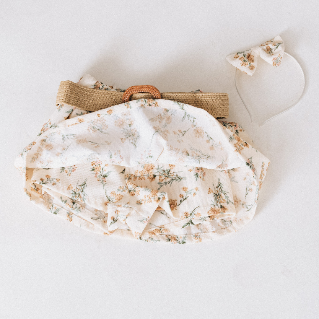 Light Cream Floral Skort - Child