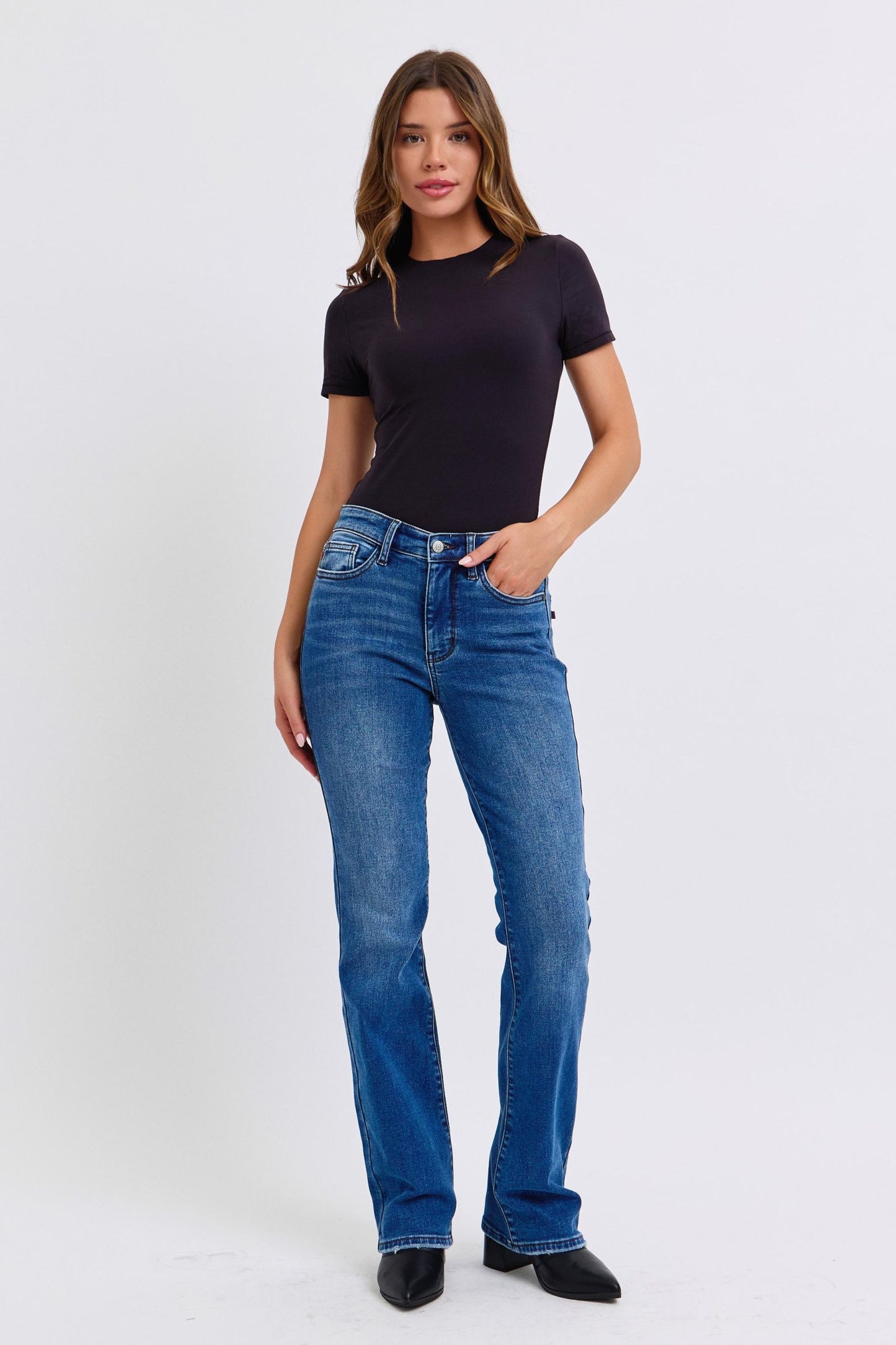 Judy Blue Paula Mid-Rise Bootcut Jeans with Thermal Lining