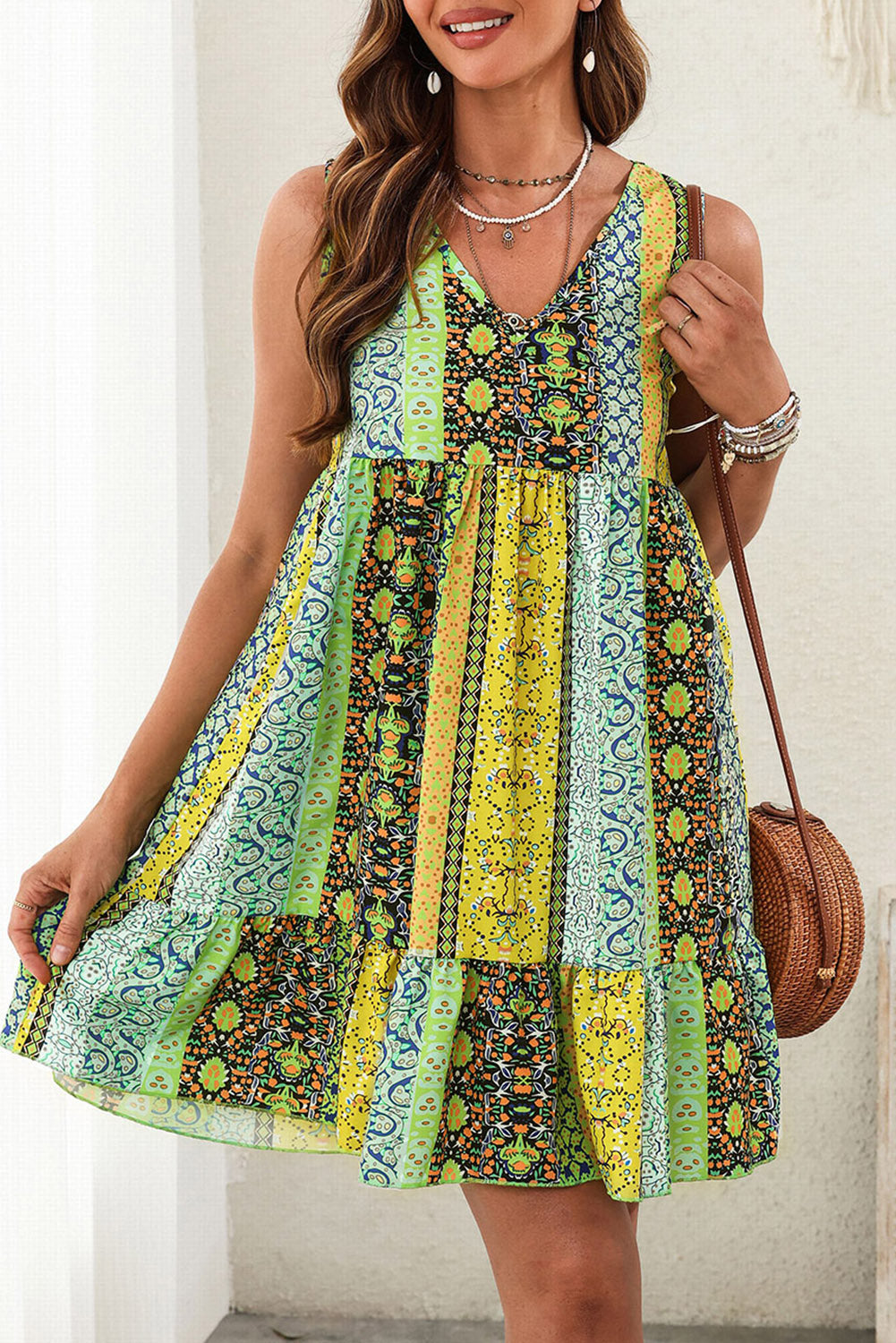 Patchwork Whimsy Tank Dress - 2 Color Options