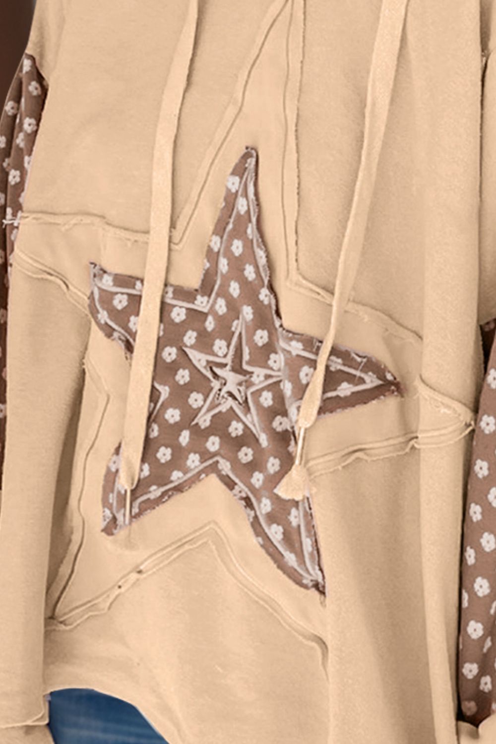 Patchwork Star Long Sleeve Hoodie - 3 Color Options