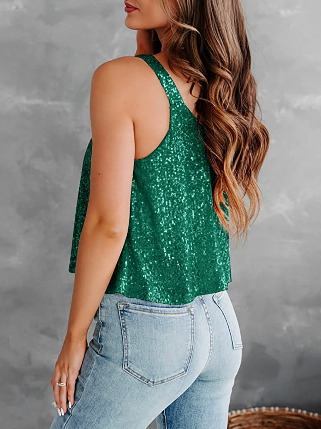 Sequin Scoop Neck Tank - 8 Color Options