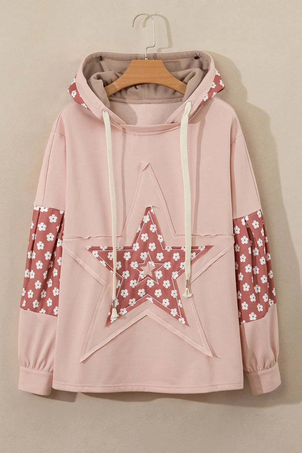 Patchwork Star Long Sleeve Hoodie - 3 Color Options