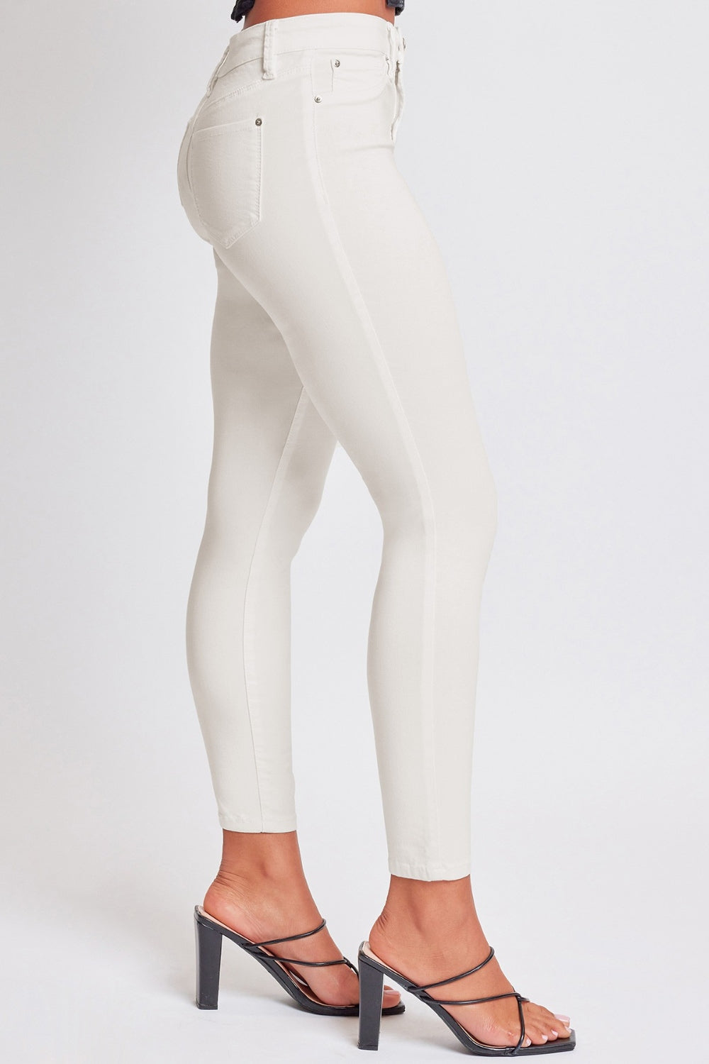 YMI Jeanswear Hyperstretch Mid-Rise Skinny Jeans in White