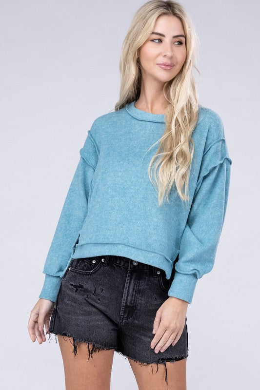 Hacci Exposed Seam Sweater - 6 Color Options