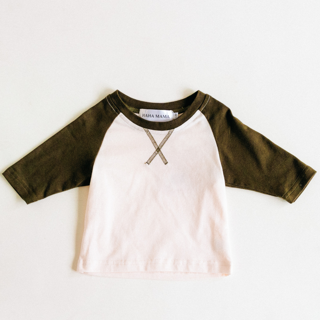 Raglan Baseball Tee Green - Child