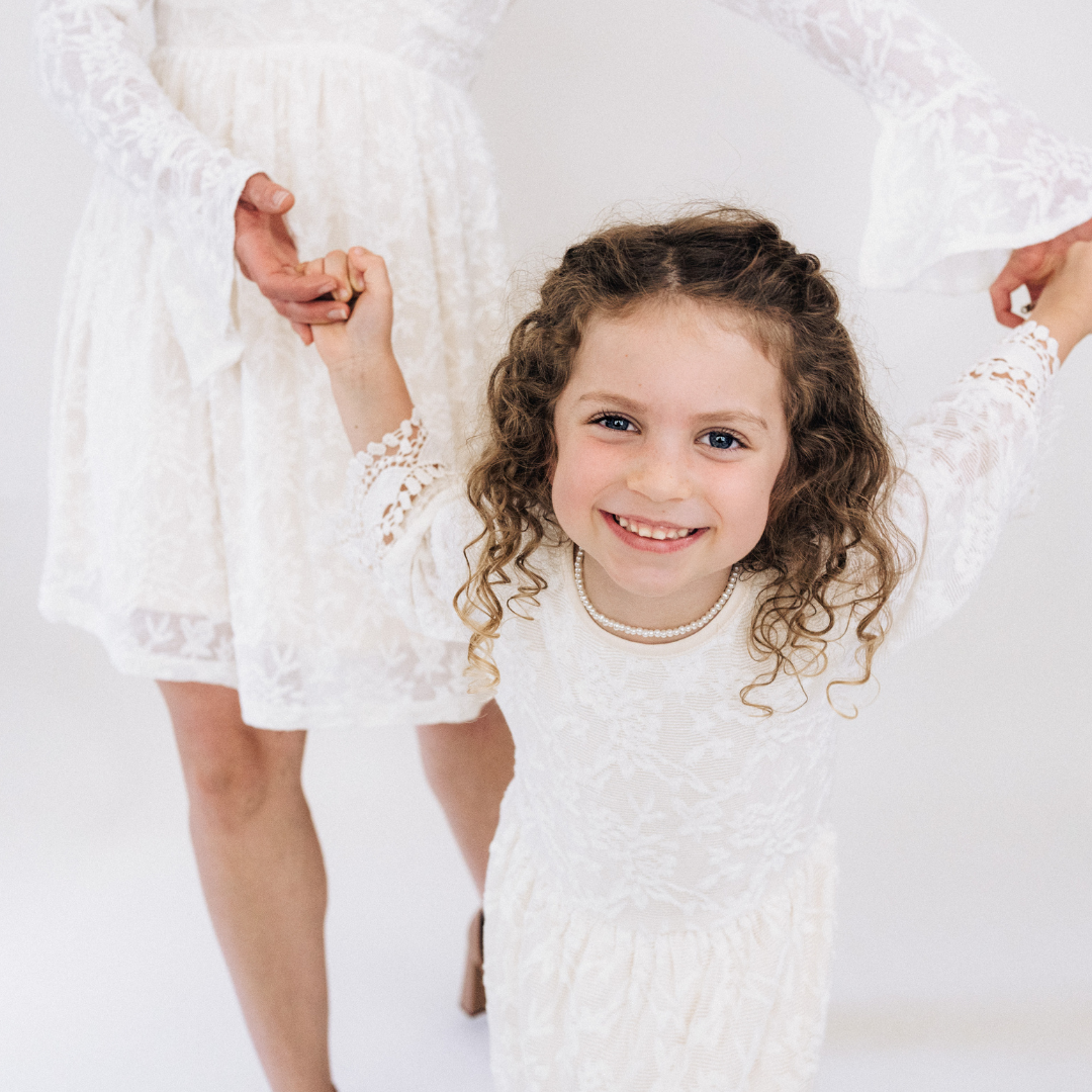 Ivory Lace Mommy & Me Dress - Child