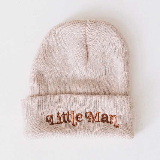 Matching Knit Hats- Little Man- Beige