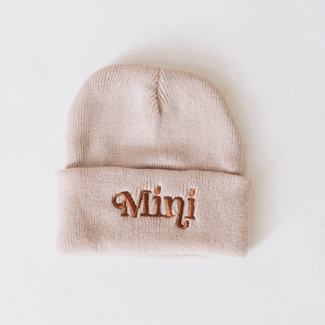 Matching Knit Hats- Mini- Beige