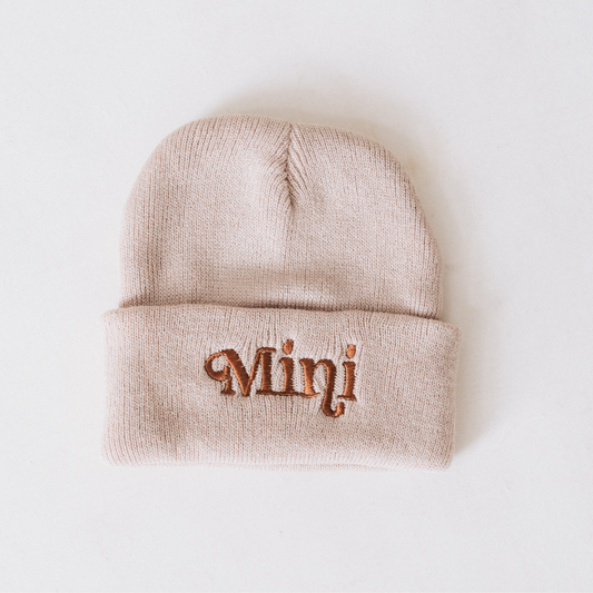 Matching Knit Hats- Mini- Beige