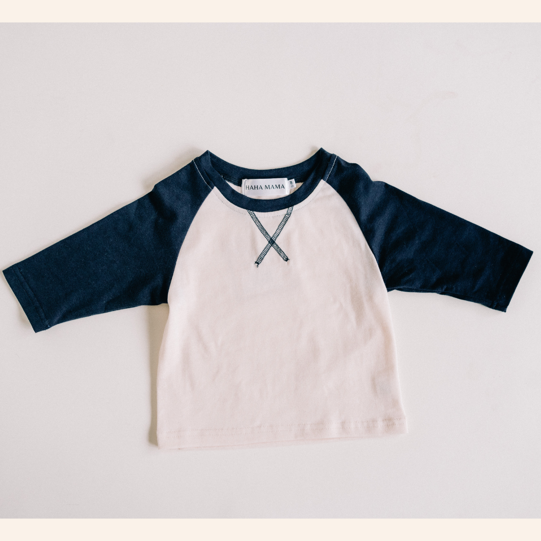 Raglan Baseball Tee Navy - Child