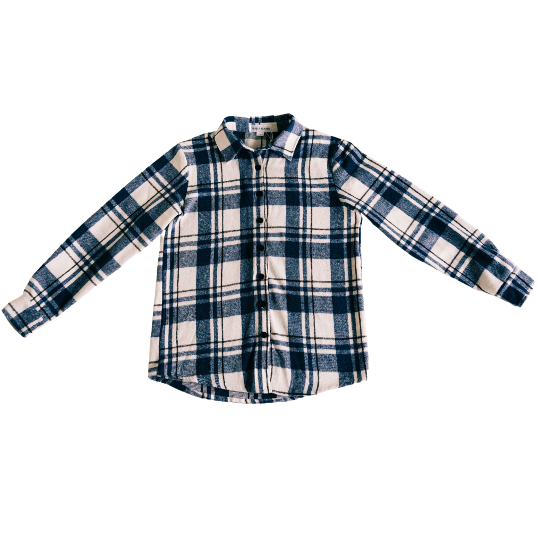 Navy Plaid Flannel - Adult