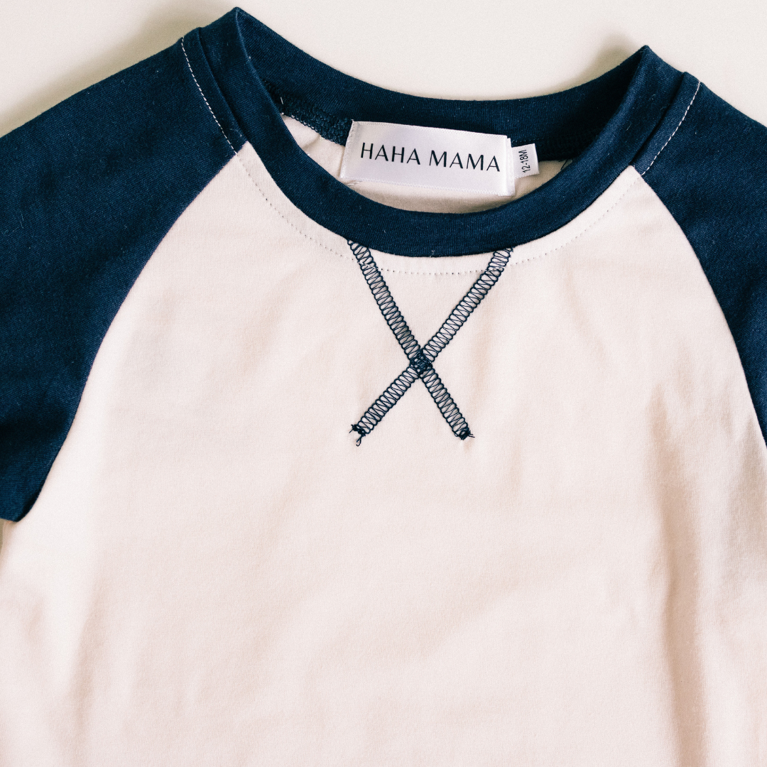 Raglan Baseball Tee Navy - Child