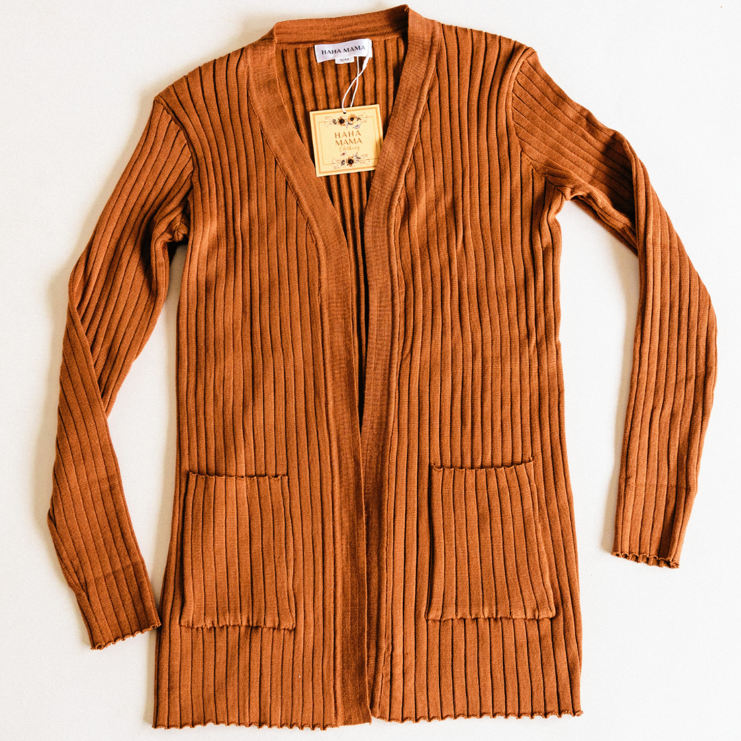 Camel Pocketed Cardigan - Women