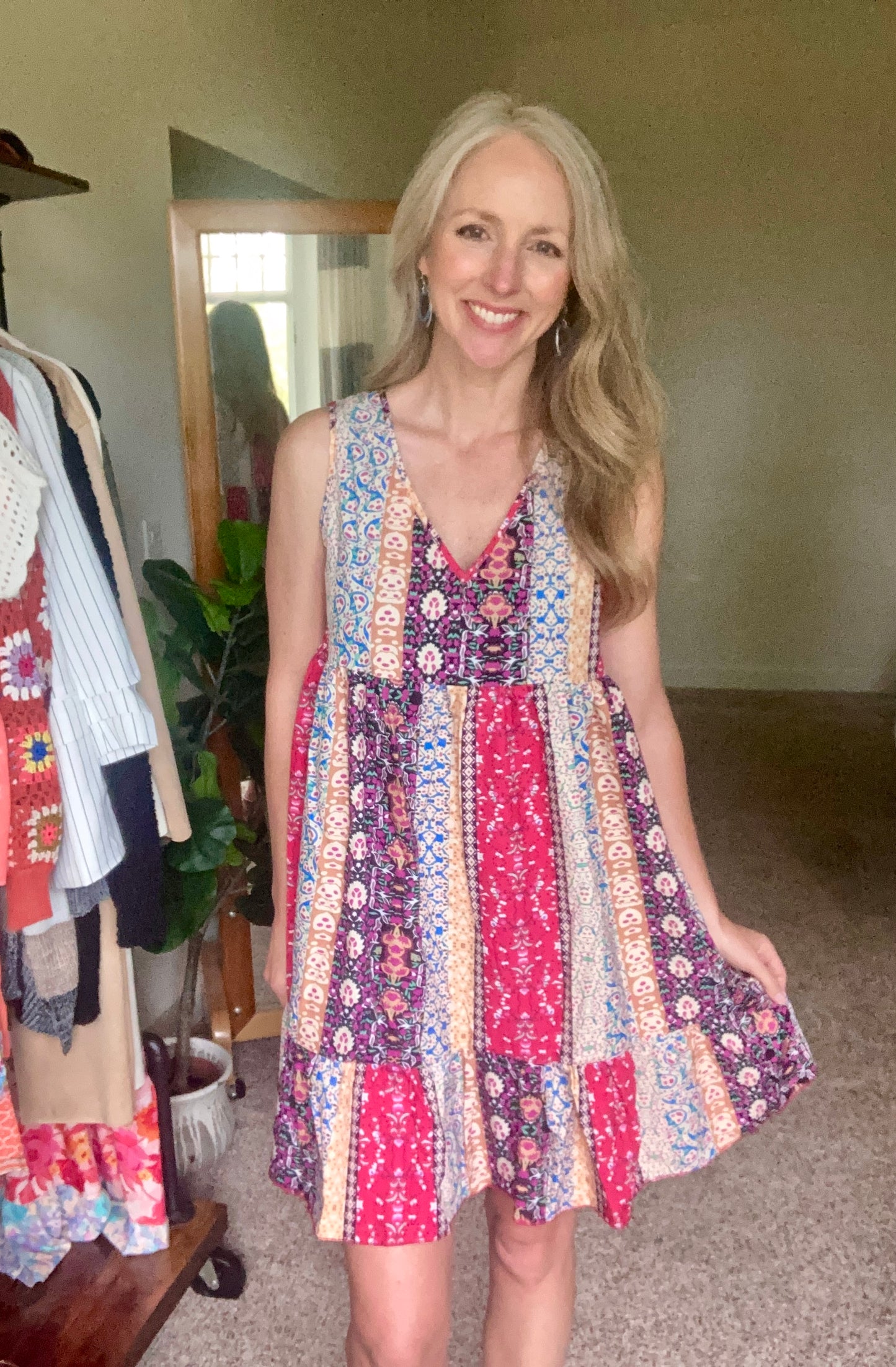 Patchwork Whimsy Tank Dress - 2 Color Options