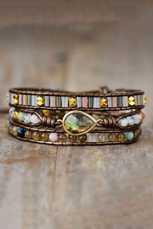 Handmade Triple Layer Beaded Wrap Bracelet