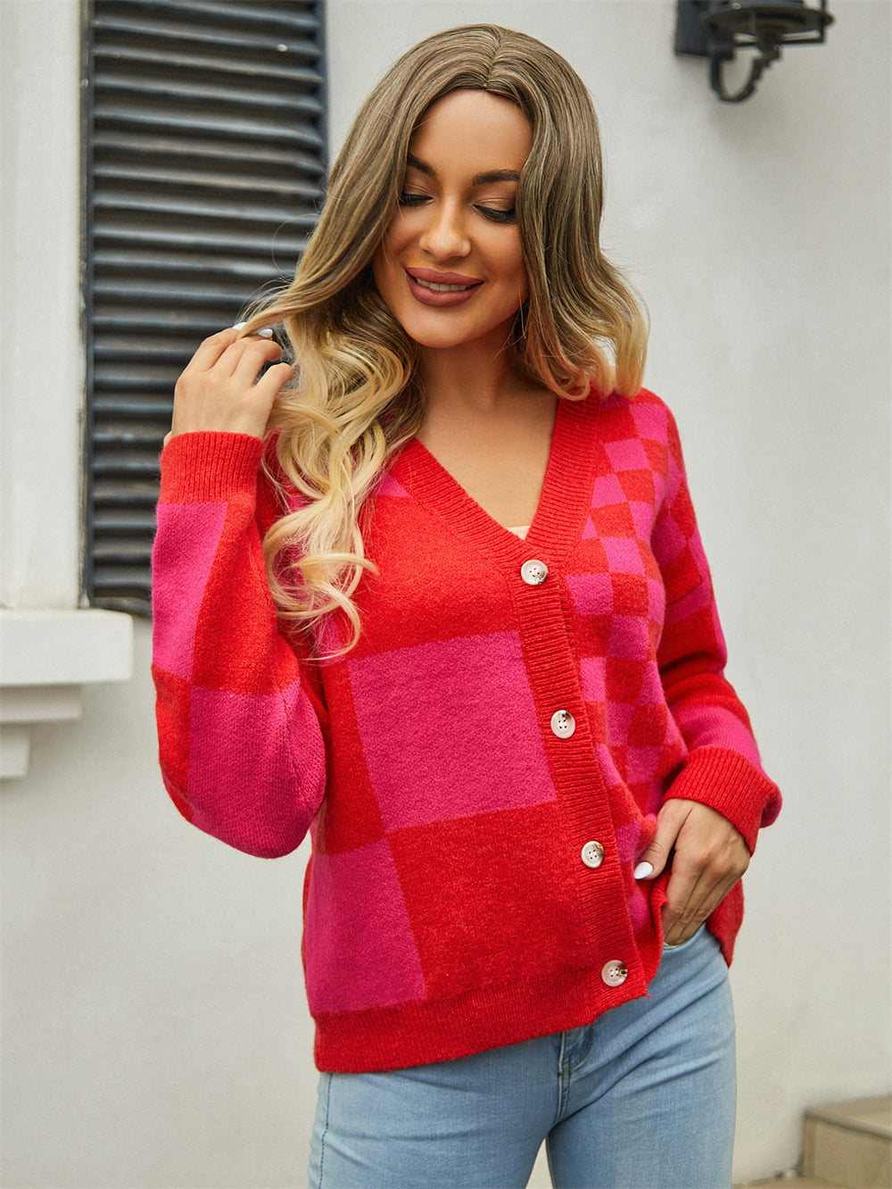 Wonderland Mixed Checker Cardigan - 4 Color Options