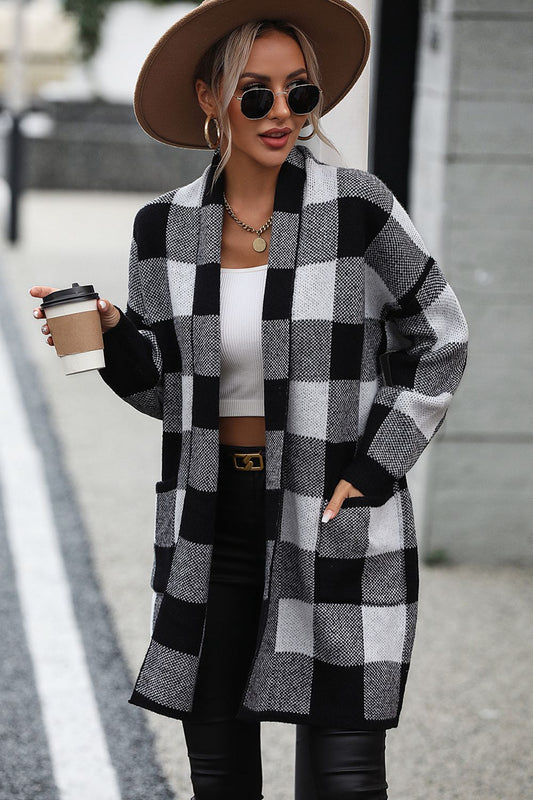 Heavy Weight Plaid Cardigan Jacket - 4 Color Options