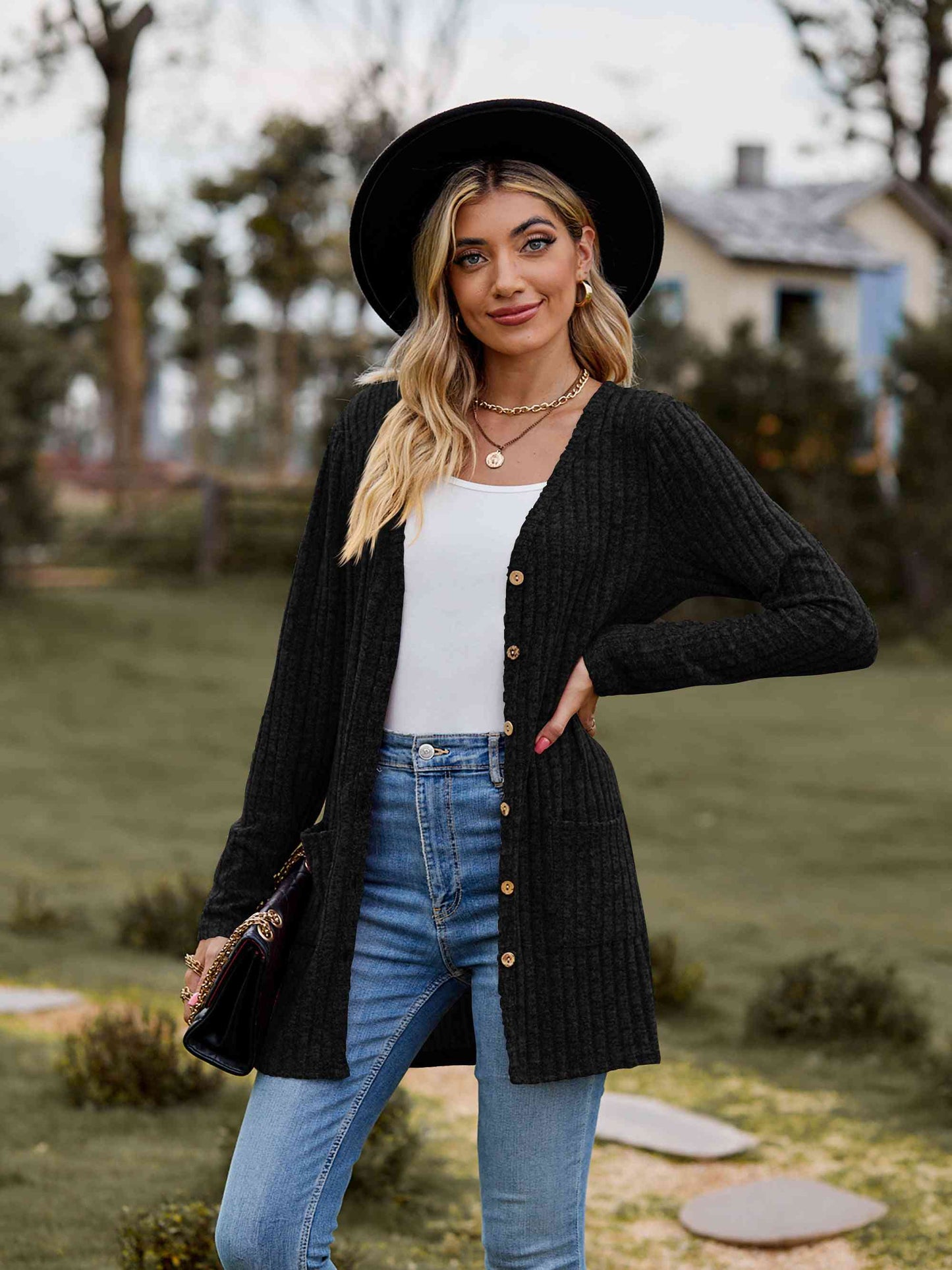 Fuzzy Soft Button Front Cardigan - 7 Color Options