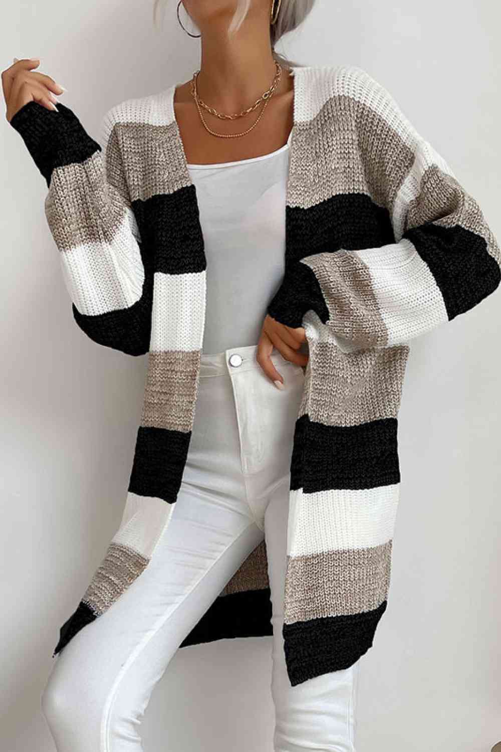 Neutral Stripes Midi Cardigan - 5 Stripe Options