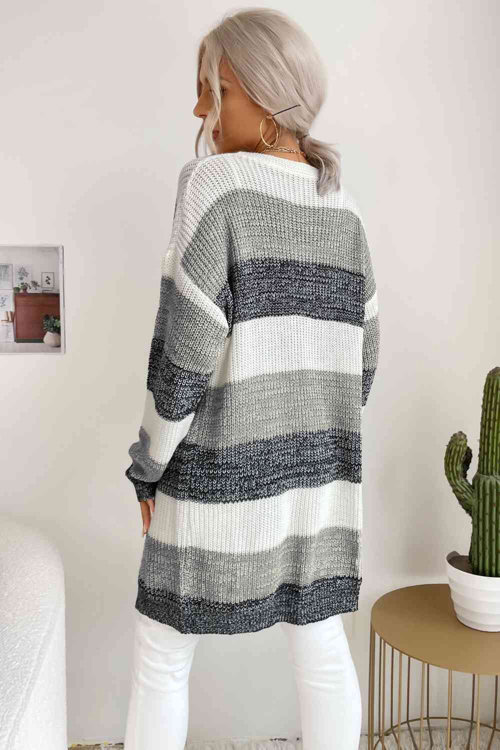 Neutral Stripes Midi Cardigan - 5 Stripe Options