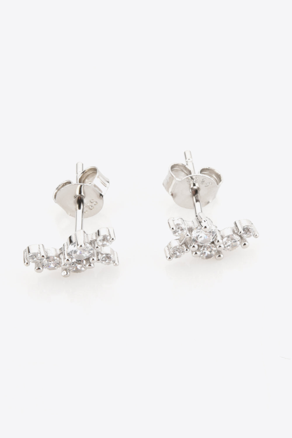 .925 Sterling Silver Cluster Stud Earrings - Silver or Gold