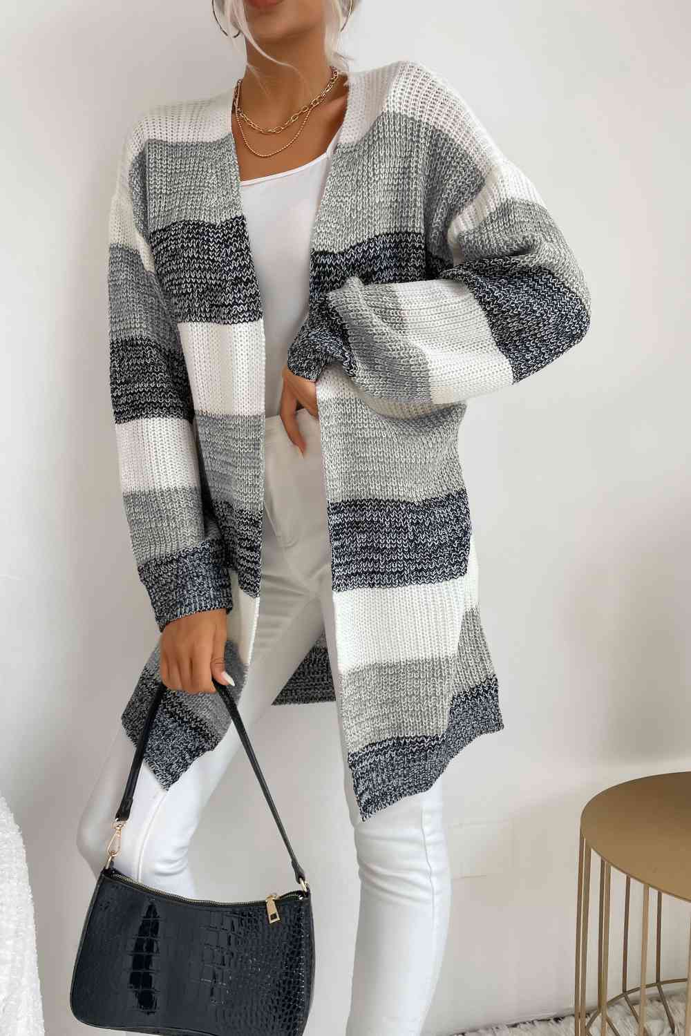 Neutral Stripes Midi Cardigan - 5 Stripe Options