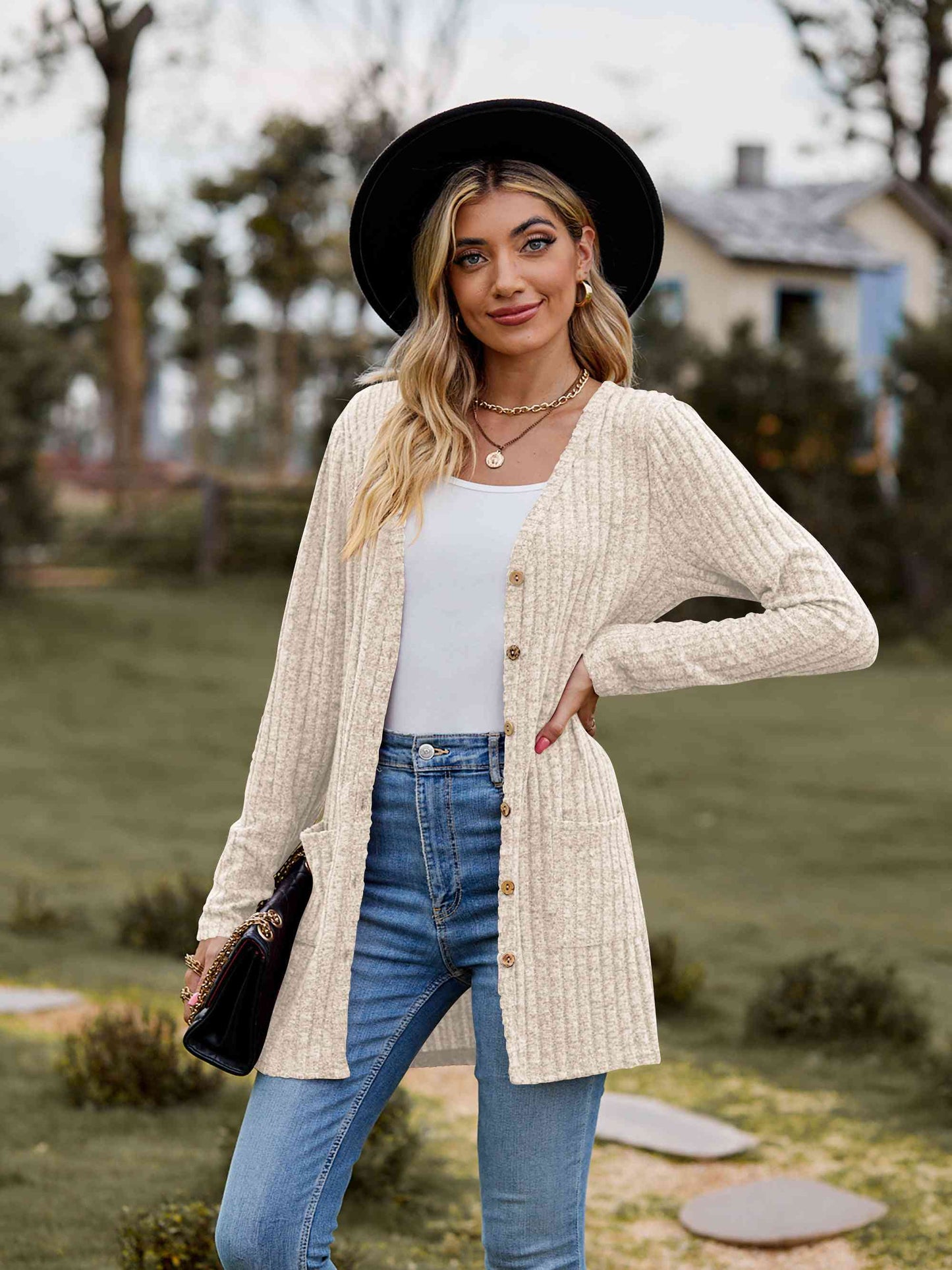 Fuzzy Soft Button Front Cardigan - 7 Color Options