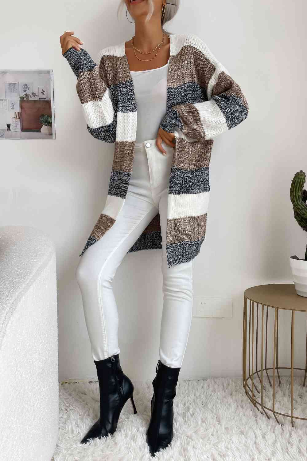 Neutral Stripes Midi Cardigan - 5 Stripe Options