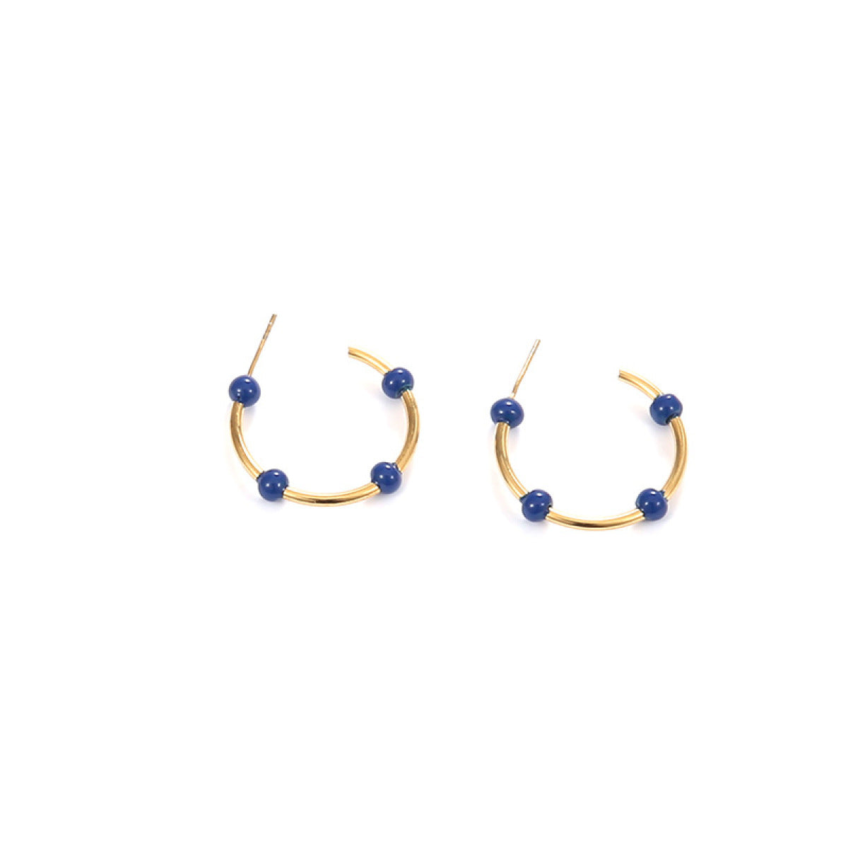 Willow Moon Retro Hand Enamel Hoop Earrings with Box - 3 Color Options