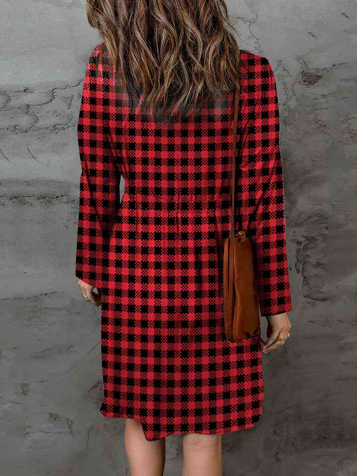 The "Magic" Long Sleeve Dress - Red Plaid