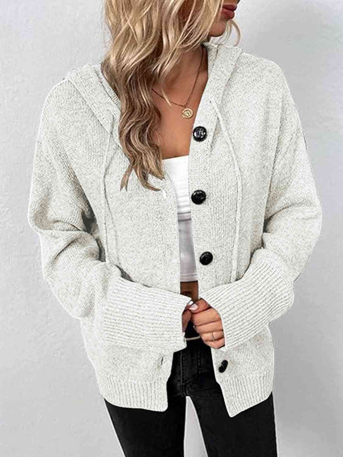 Coffee House Hooded Cardigan - 3 Color Options