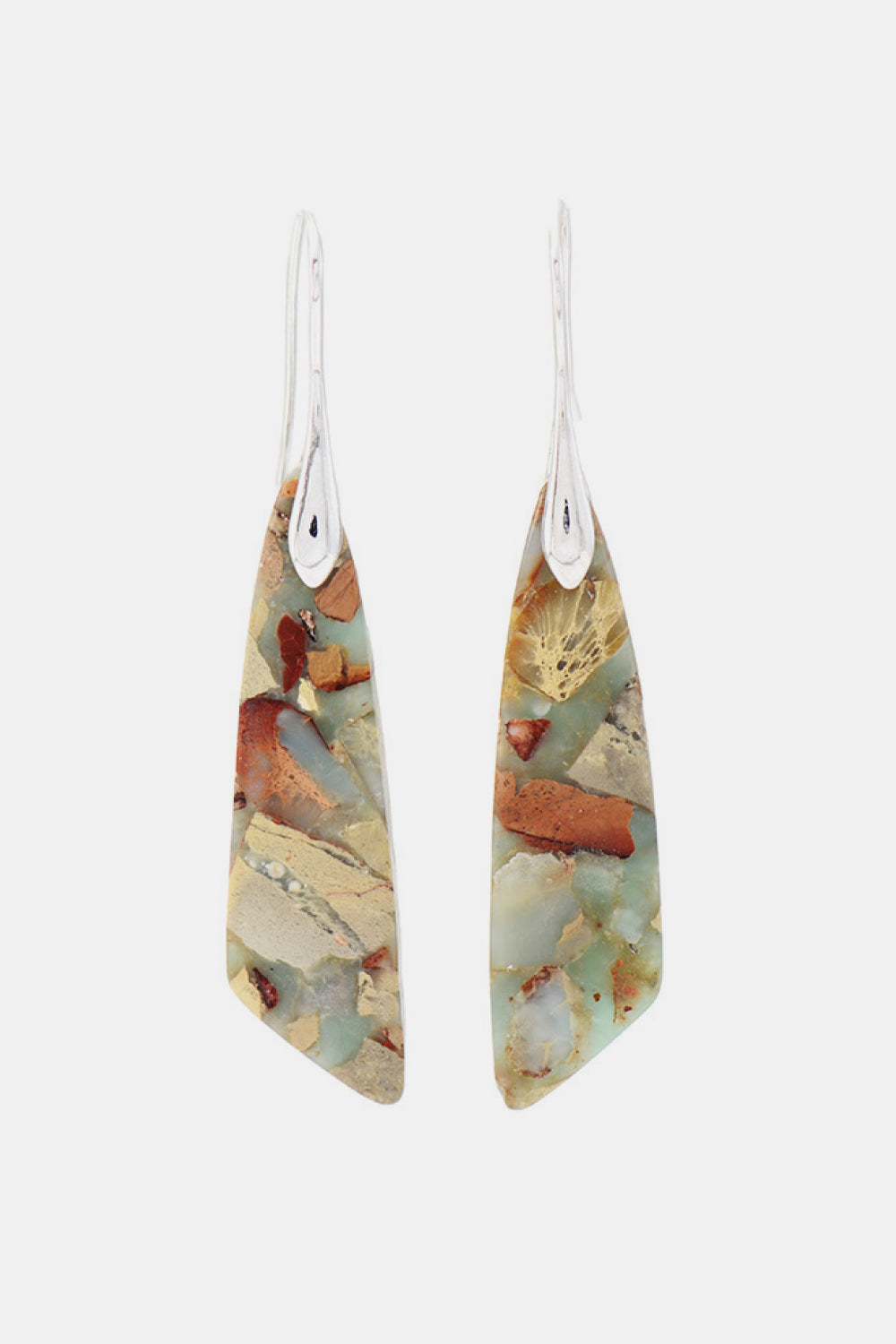 Handmade Natural Stone Drop Earrings - Silver or Gold